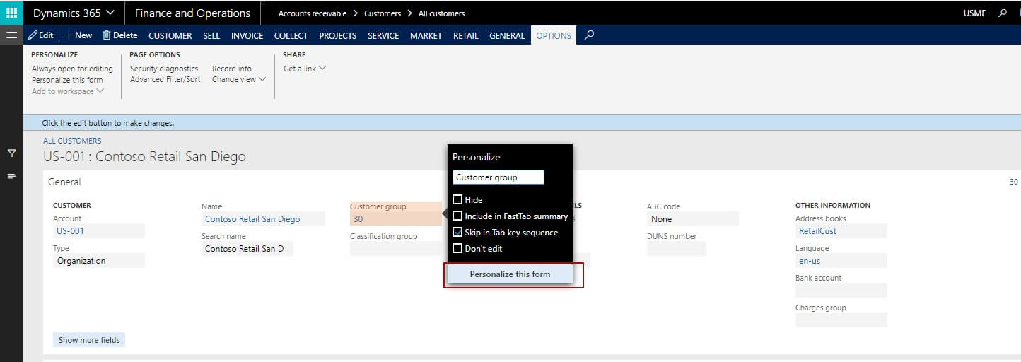 personalization Dynamics 365