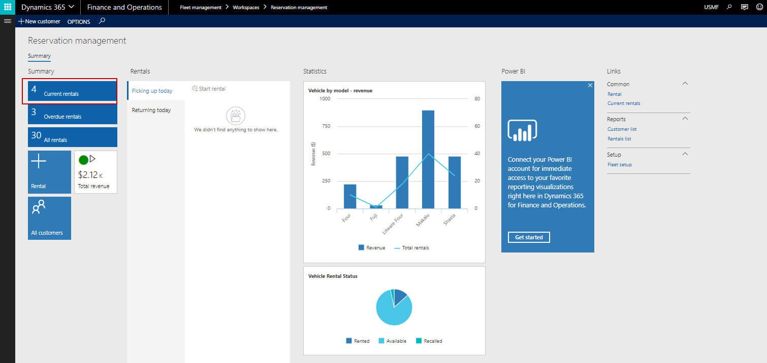 Fleet management Dynamics 365